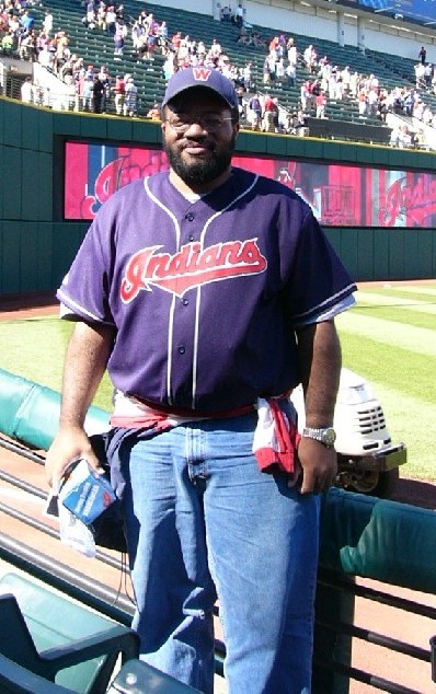 Your friendly neighborhood photographer, at Jacobs Field in Cleveland